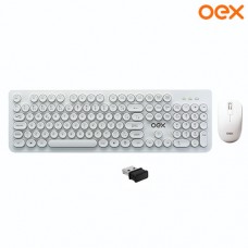 Kit Teclado e Mouse sem Fio POP+ ABNT2 OEX TM410  - Branco
